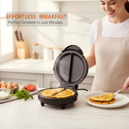 Multifunctional electric breakfast plate with non-stick coating