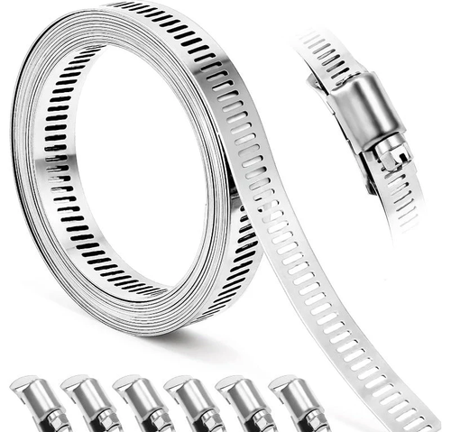 Homemade hose clamps made of 304 stainless steel   (32 FT + 12 Fasteners)