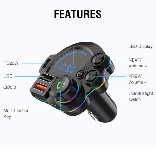 Dual Fast-Charging Car FM Transmitter