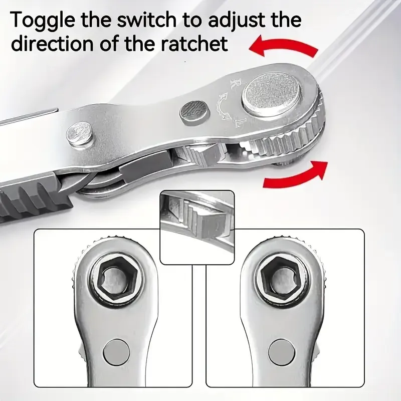 Two-way Multi-function, Ultra-thin Mini Ratchet Wrench with 8-piece Screwdriver Bits, Positive and Reverse Ratchet Screwdriver Right Angle Magnetic Wrench, Cross Short Screwdriver Bit Tool, High Torque Tight Screwdriver Set - Right Angle EDC Tool with 90 Degree Mini Offset Reversible Drive Handle and Multi Hex Bit Set