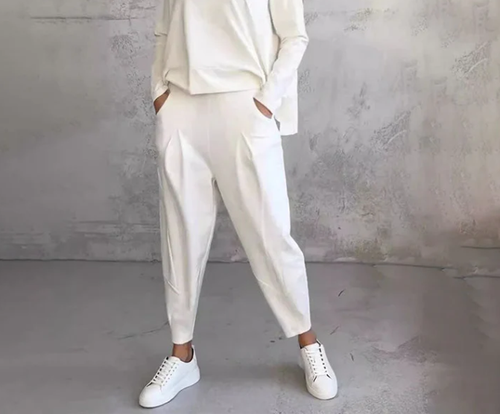 💖Round-Neck Long-Sleeved Top ＆ Pants 2-Piece Set