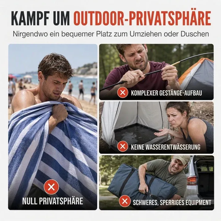 Portable shower tent for the rear of your vehicle – Quick setup & privacy while camping ✨