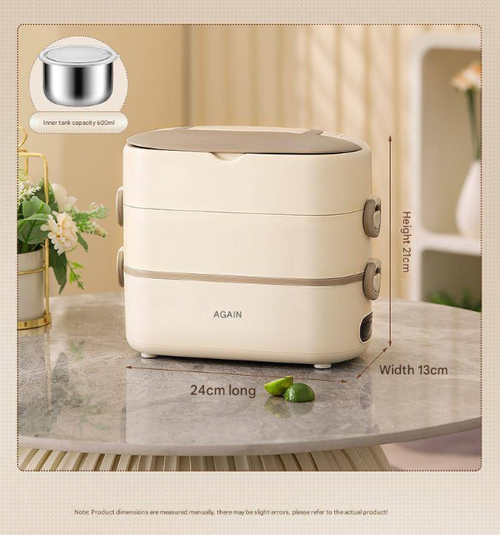 Heating lunch box can be plugged in to keep warm, electric steaming and self-heating