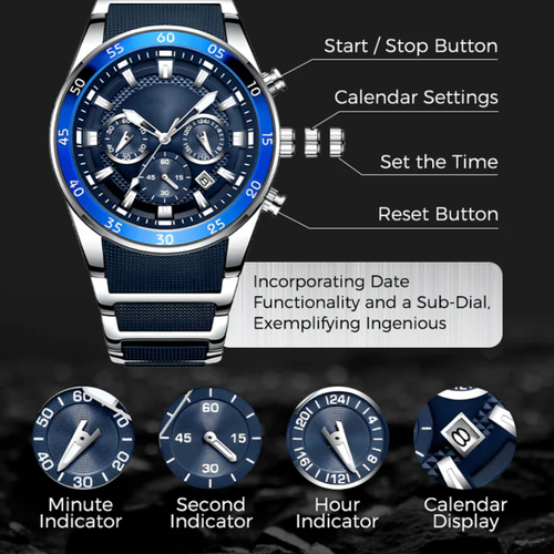 Mens Waterproof Multifunctional Quartz Watch⌚