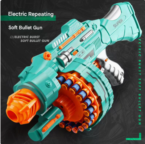 Electric rapid-fire sponge soft bullet children's toy gun for boys