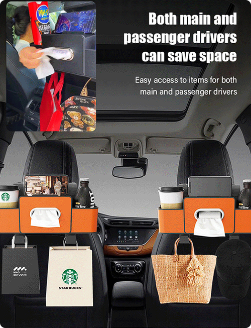 Space-Saving Car Multi-Function Backrest Storage Box