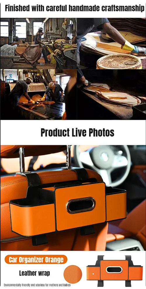 Space-Saving Car Multi-Function Backrest Storage Box