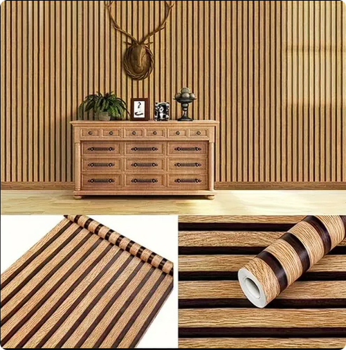 Wood Grain PVC Self Adhesive 3D Effect Wallpaper