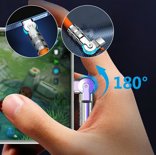 2pcs 120W 3 in 1 Rotating Elbow Fast Charging Data Cable