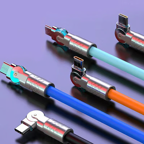 2pcs 120W 3 in 1 Rotating Elbow Fast Charging Data Cable