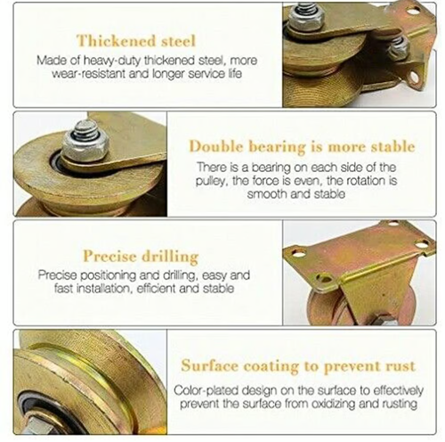 2Pcs Track Wheel Bearing Pulley