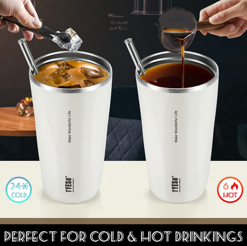 TYESO 20oz600ml Stainless Steel Iced Coffee Cup
