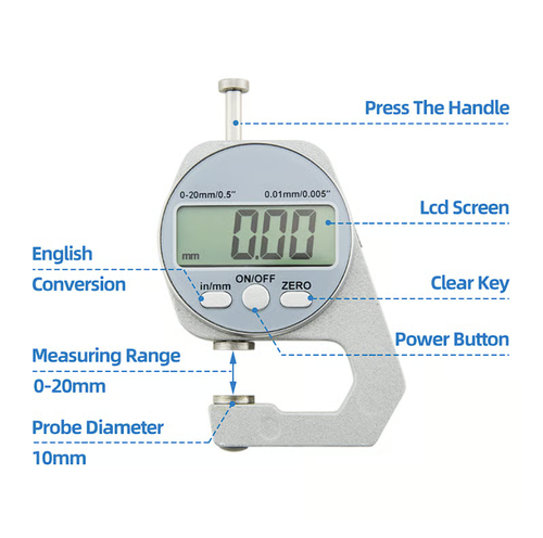 Digital Display Thickness Gauge