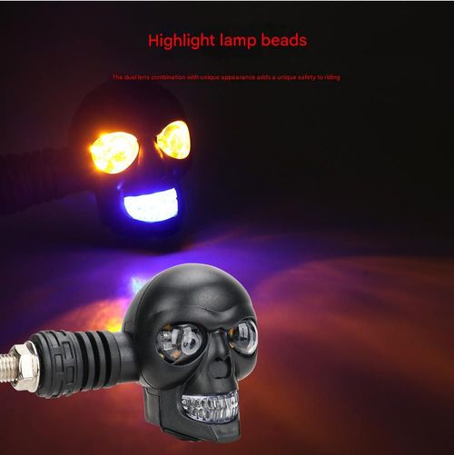 2Pairs LED White and Yellow Two-color Modified Motorcycle Auxiliary Lights