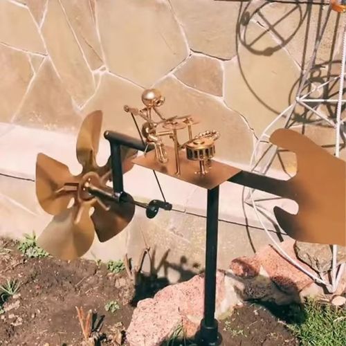 Handmade Metal Drummer Windmill