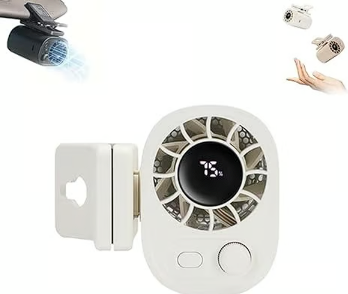 USB Clip-On Car Fan with LED Display