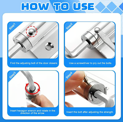 4PCS Automatic Door Self-Closing Hinge