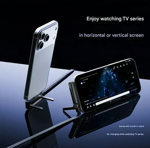 🎁 Hot Sale 🔥 2-in-1 Braided Fast Charge Cable With Built-in Phone Stand