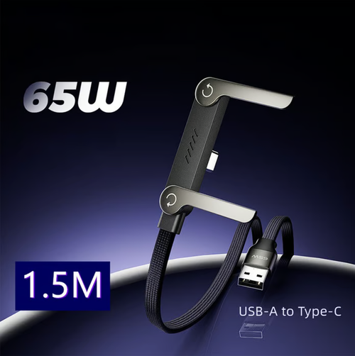 🎁 Hot Sale 🔥 2-in-1 Braided Fast Charge Cable With Built-in Phone Stand