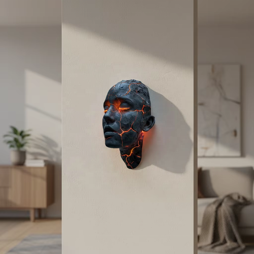 Cracked Soul Broken Face Shape Wall Lamp