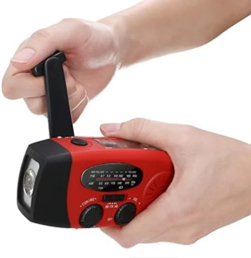 Multifunctional Portable Solar Emergency Radio – Power Bank, Hand Crank & Weather Alert ⚡