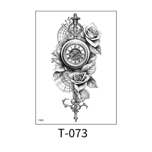 2 SHEETS FULL ARM METAL GEAR FISH SEMI-PERMANENT JUICE INK TATTOO