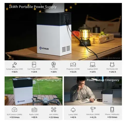 HITHIUM HeroEE 1 1kWh Power Station With 1M Photovoltaic Conversion Cable+2 Year Warranty