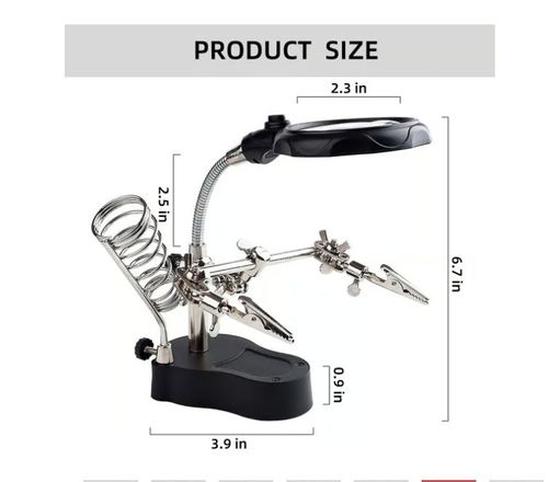 🔍 Adjustable LED Magnifying Glass Soldering Station – Hands-Free Precision Made Easy! 💡