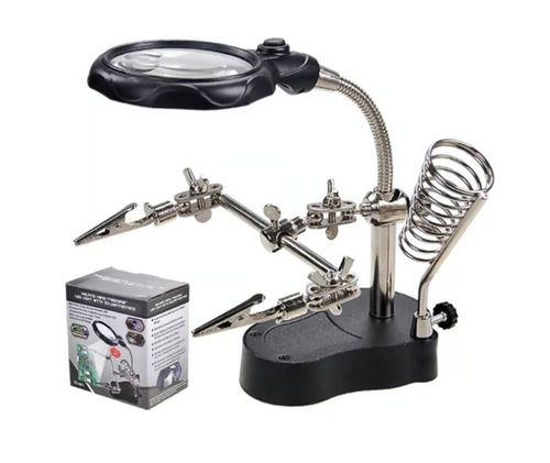 🔍 Adjustable LED Magnifying Glass Soldering Station – Hands-Free Precision Made Easy! 💡