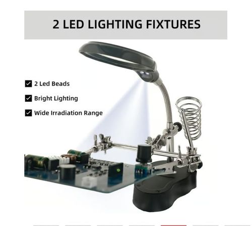 🔍 Adjustable LED Magnifying Glass Soldering Station – Hands-Free Precision Made Easy! 💡