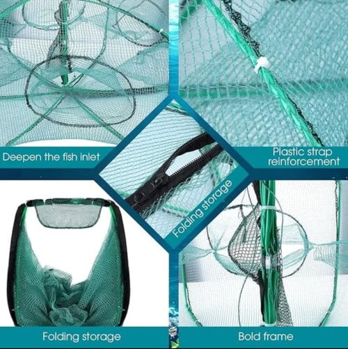Auto-Foldable Strengthened Fishing Trap Net