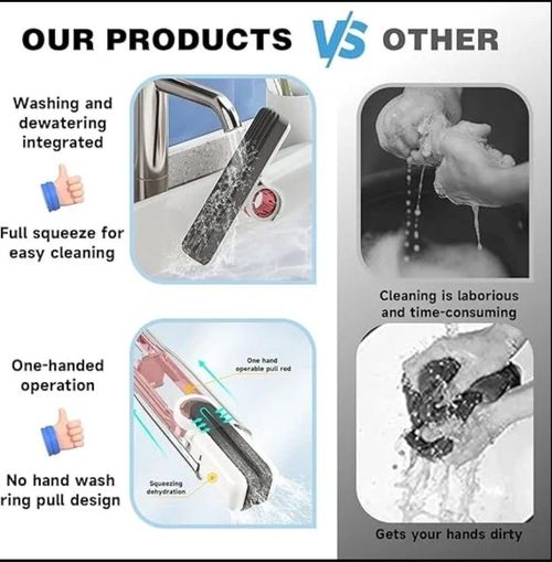 QuickMop™ – 2-in-1 Mop | Self-Squeezing Roller | Lightweight & Space-Saving