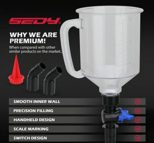 17-Piece Engine Oil Funnel Set, 1.36 qt Automotive Oil Funnel Kit with 12 Adapters