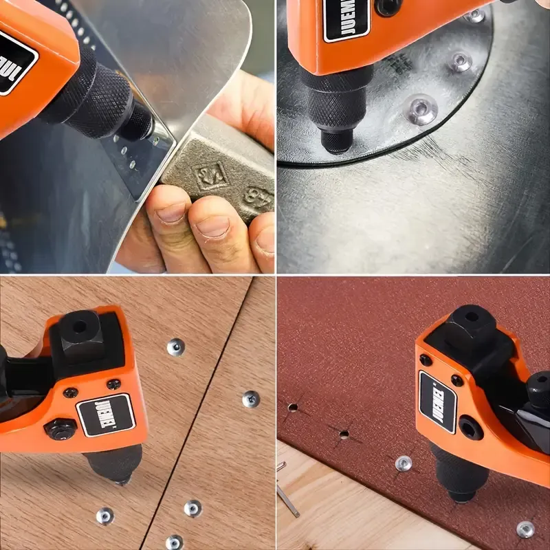 With 4 changeable Rivet Heads, Heavy Duty Single-Hand Riveter