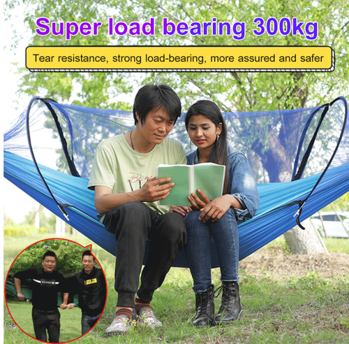 Automatic mosquito net anti-rollover hammock for outdoor camping leisure