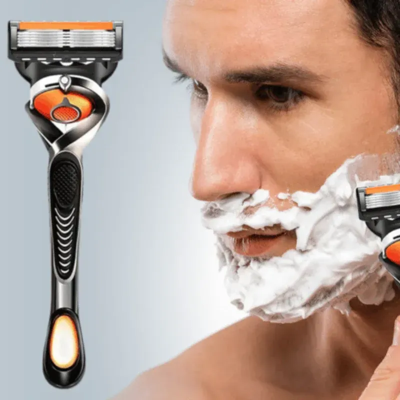 Multi-blade Quick Release High Precision Shaving Razor（1 rotating handle + orange 12 blades + knife holder box
