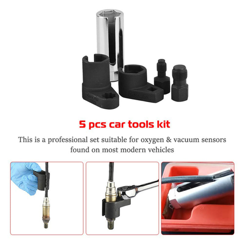 Automotive O2 Sensor Offset Socket & Thread Chaser 5 PCS Set🚗🔧