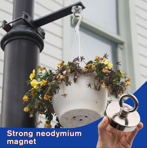 🔥Fishing Magnet: 🧲(Model D60: Bottom diameter 42mm, vertical suction force 0-58KG, 6mm*20m retrieval rope)