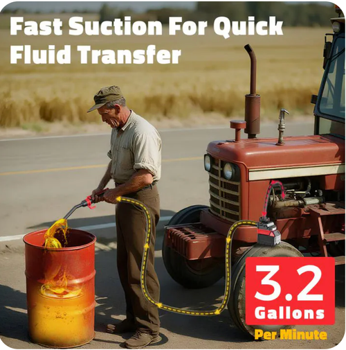 Cordless Fuel Transfer Pump Compatible .Lithium battery version: 12 liters per minute (automatic stop when full).