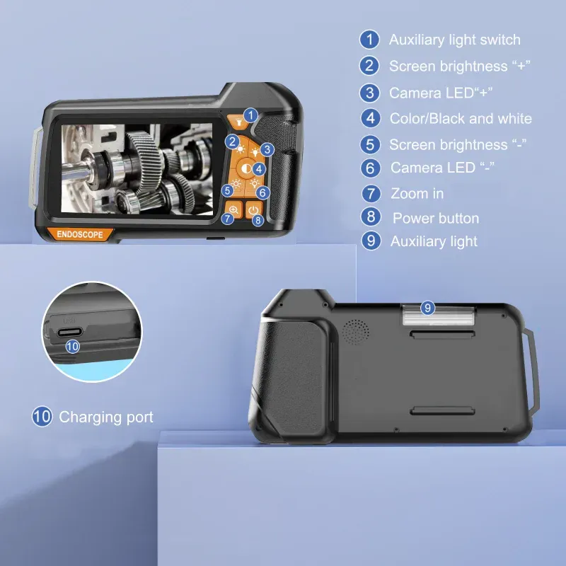 Industrial Endoscope Camera With LED Light❤️（5.5mm single lens, 10-meter hard cable）