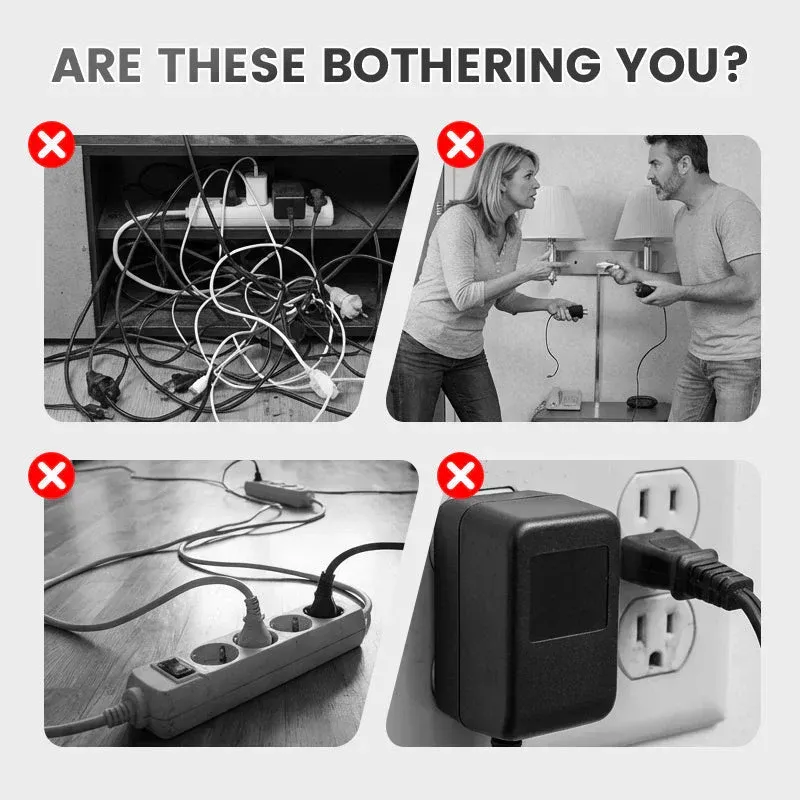 🔥 Multi-socket smart power strip with USB ports ⚡📱 With European plug 🔌