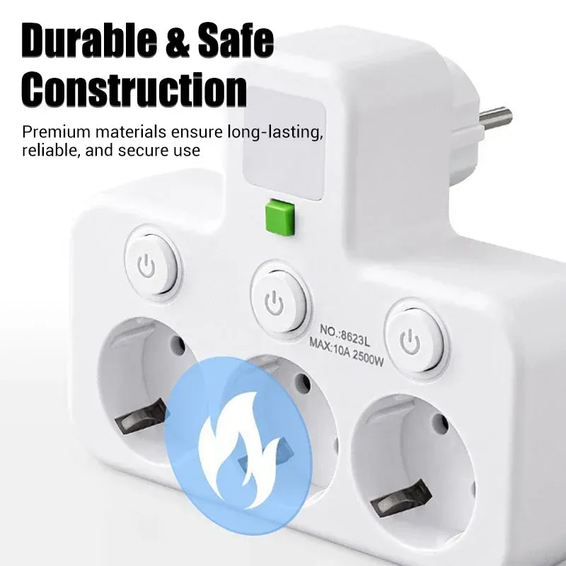 🔥 Multi-socket smart power strip with USB ports ⚡📱 With European plug 🔌
