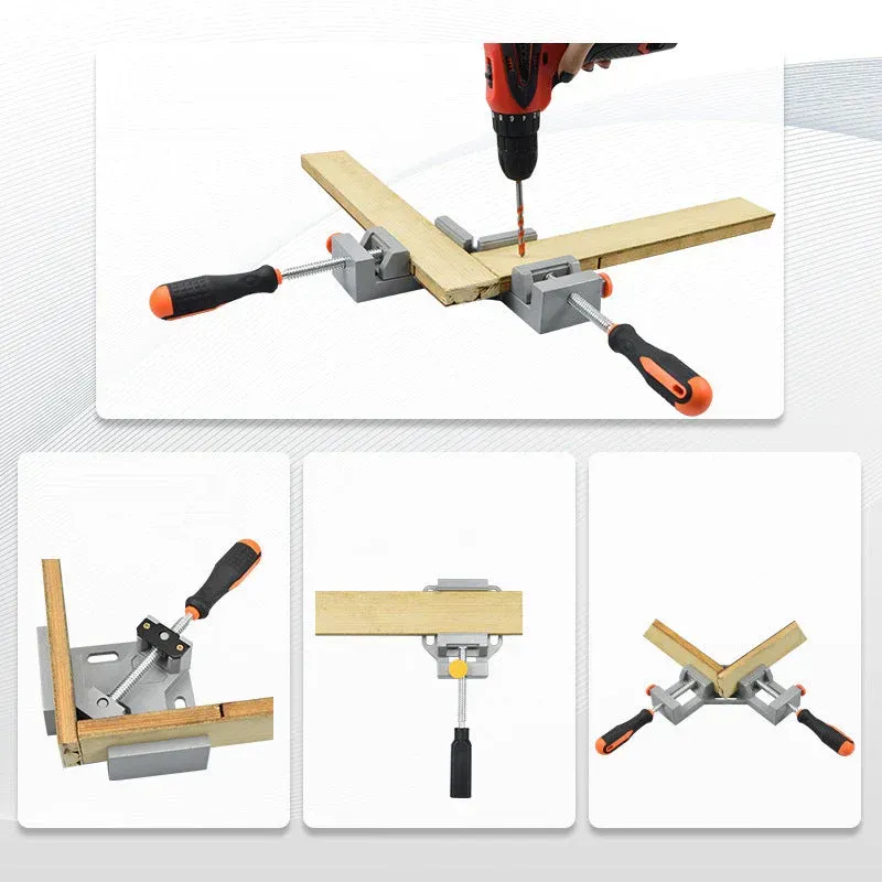 🔥📐 Durable and Resistant Woodworking Right Angle Clamp 🌲🛠️Single-handle right-angle clip (orange handle)