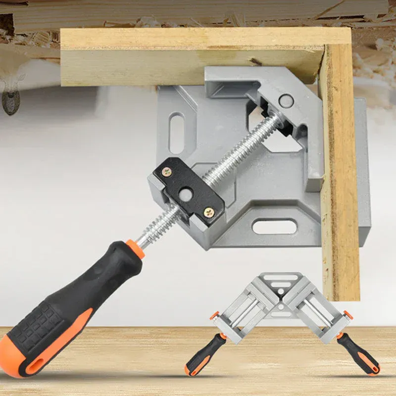 🔥📐 Durable and Resistant Woodworking Right Angle Clamp 🌲🛠️Single-handle right-angle clip (orange handle)