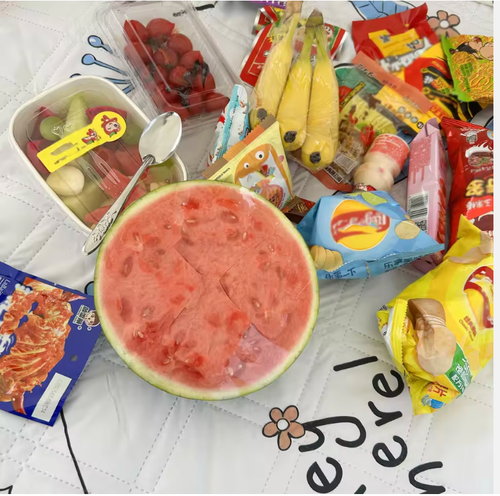 💗Geometric pattern printed ultrasonic quilted polyester sponge blanket, portable beach mat, camping picnic blanket, outdoor