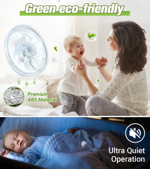 2-in-1 Mute Adjustable Fan Light with Remote Control