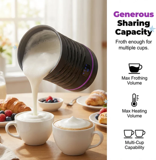 Milk Frother Electric Steamer,600ml automatic frother & heater, silent, auto shut-off