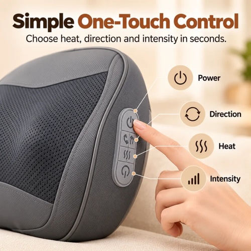 Ergonomic Lumbar Support and Heated Neck Massager Pillow