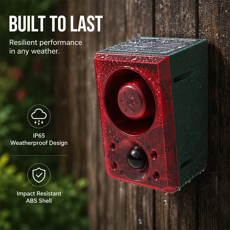 Solar Security Light with Motion Alarm – Bright Light + Loud Siren, Wire-Free, Weatherproof! 🔒