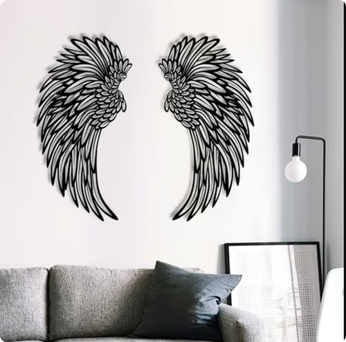🔥 1 PAIR ANGEL WINGS METAL WALL ART WITH LED LIGHTS-🎁